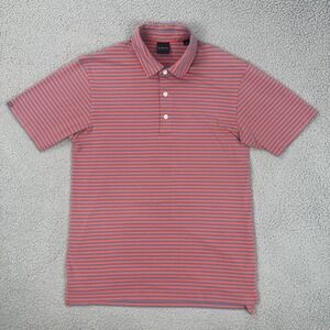 Dunning Golf Performance Polo Shirt Men Small Multicolor Pink Striped‎ Stretch